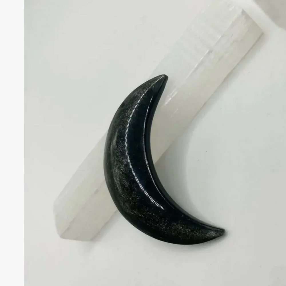 Silver Sheen Obsidian Moon Crystal